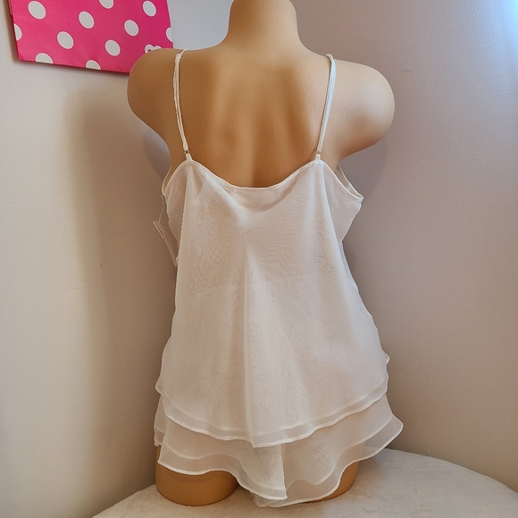 VTG Lord & Taylor Elegant White Chiffon Cami & Short Set Size XL - Picture 5 of 7